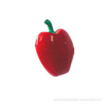 Apple Red Custom Zinc Alloy Personalized Lapel Pins For Souvenir And Promotions